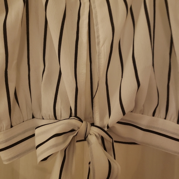 White & Black Striped Open-back Crop Top, NWOT - Picture 8 of 11